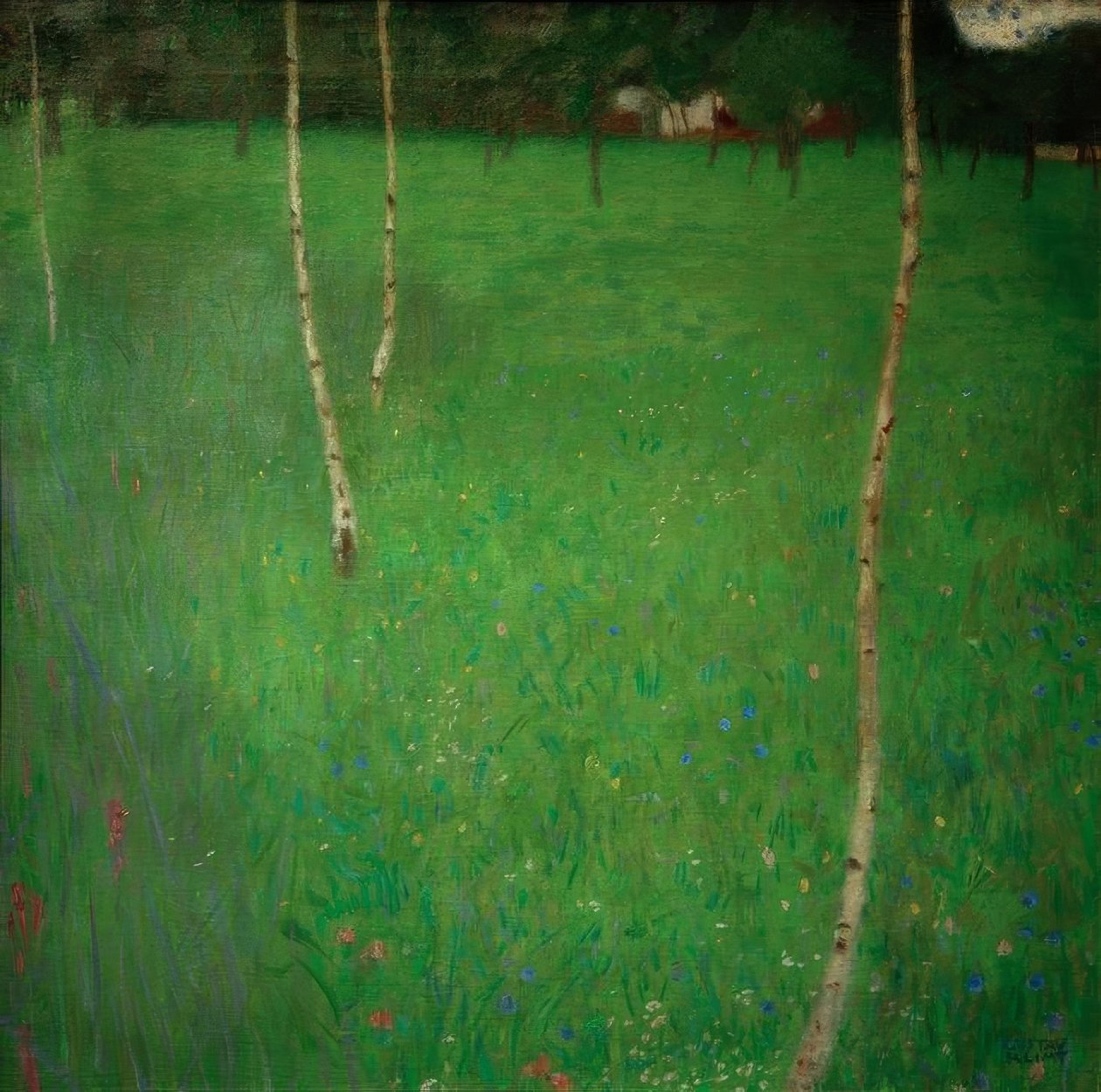 Huş ağaçları ile çiftlik evi by Gustav Klimt