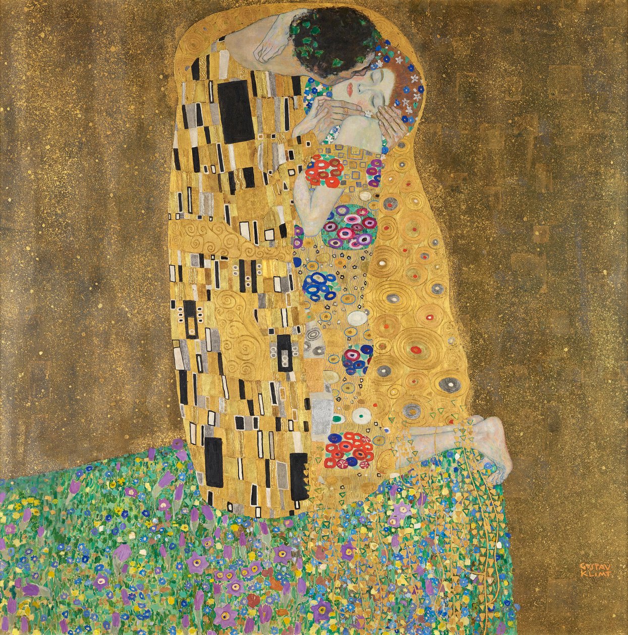 öpücük (sevgi dolu çift) by Gustav Klimt