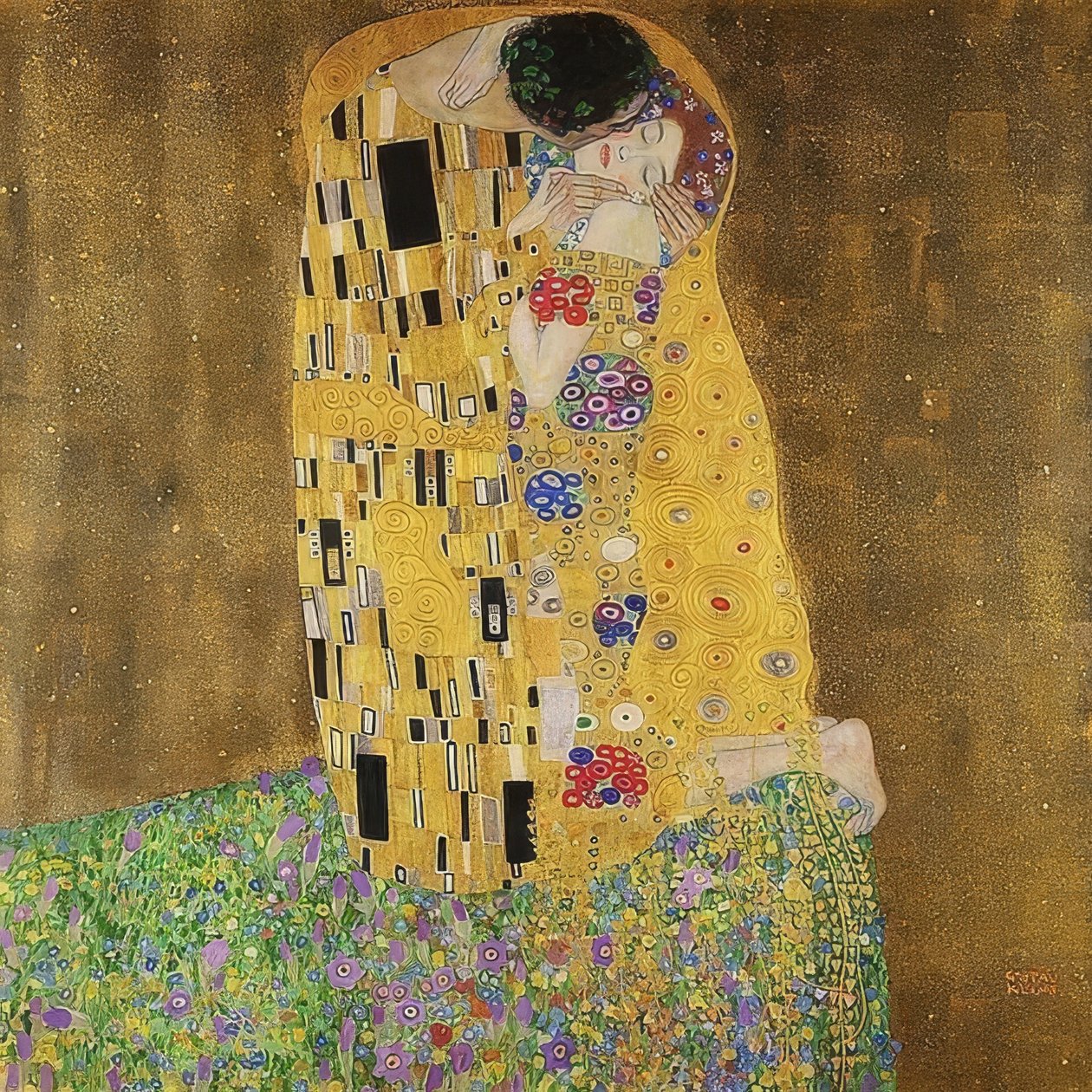 Öpücük. 1907/08 by Gustav Klimt