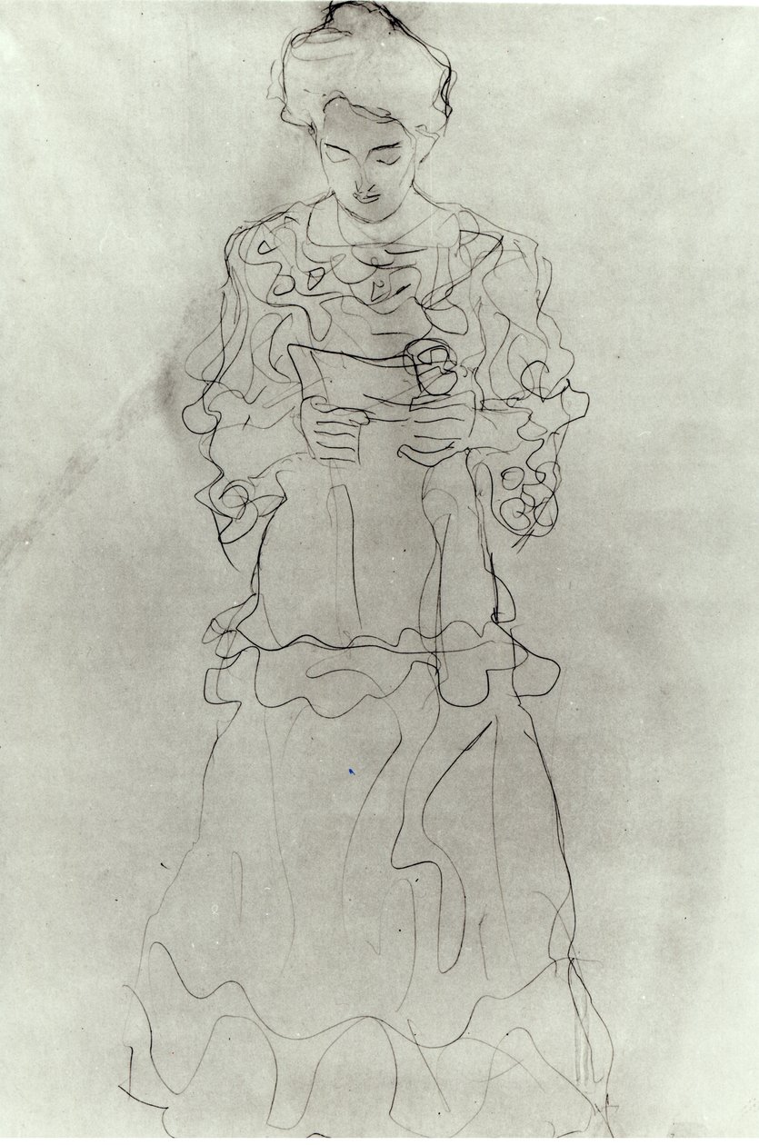 Kız Okuma I, by Gustav Klimt