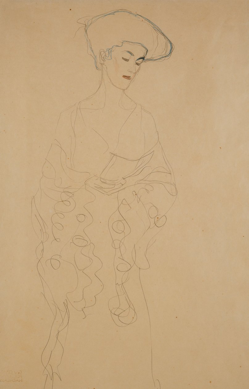 Hafifçe Sola Dönmek, 1907 by Gustav Klimt