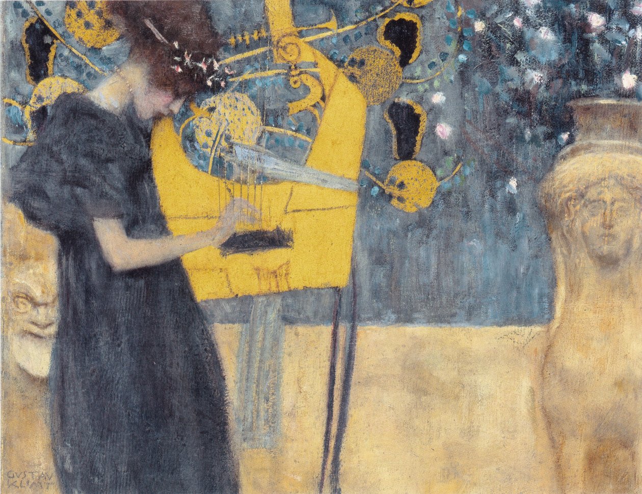 Müzik I, 1895. by Gustav Klimt