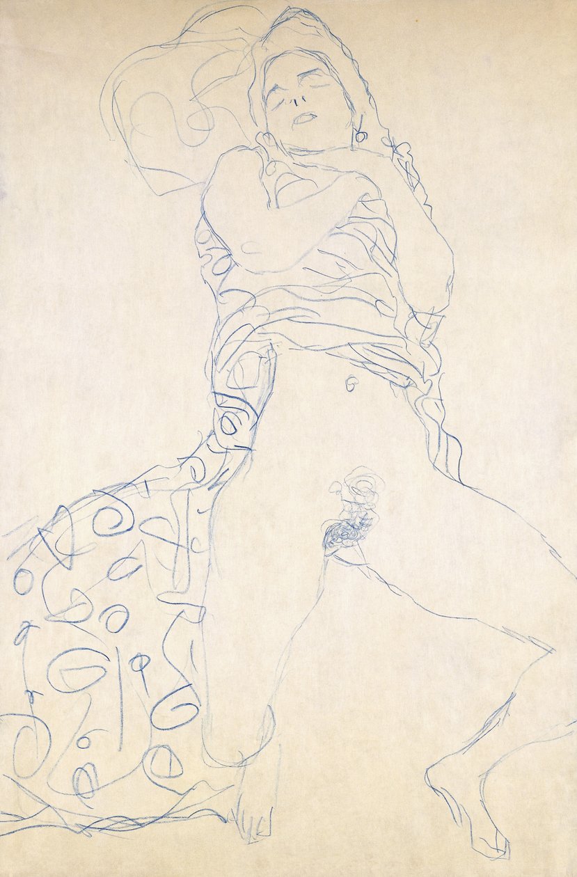 Çıplak; Halbakt, 1913 by Gustav Klimt
