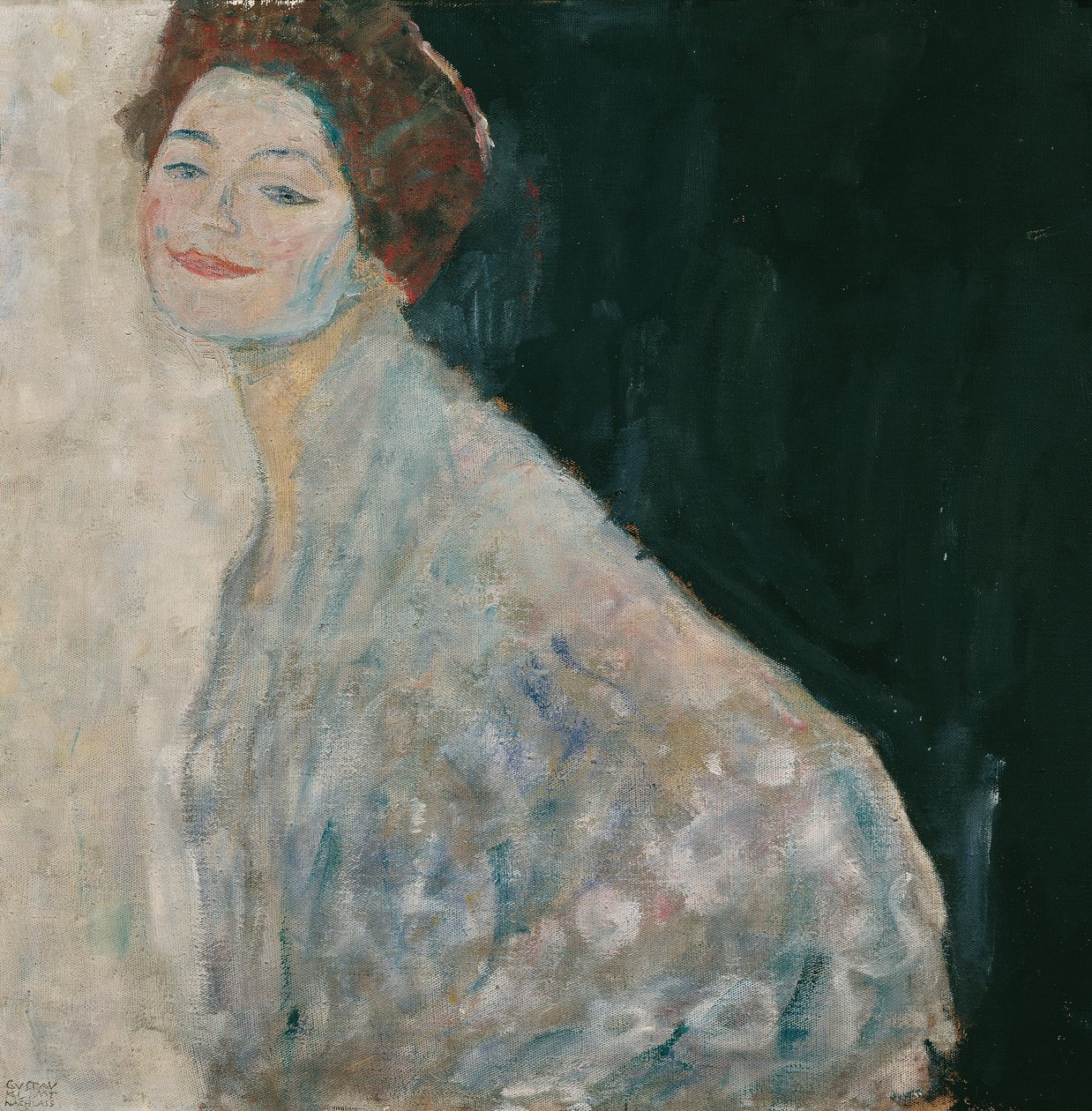 Beyaz bir bayan portresi by Gustav Klimt