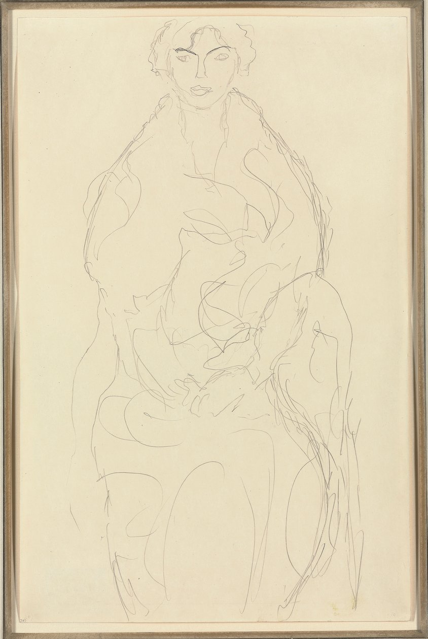 Önden oturan kadın, c.1917-18 by Gustav Klimt