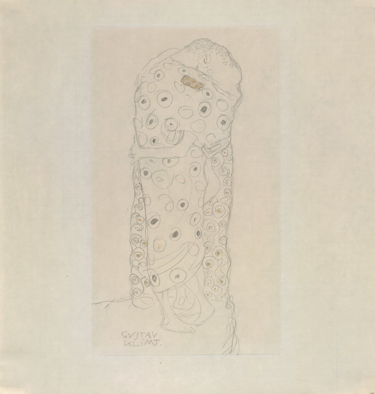 Ayakta Aşıklar Çifti by Gustav Klimt