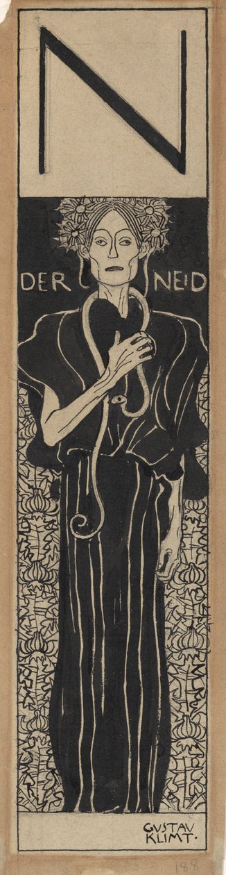 Kıskançlık, 1898. by Gustav Klimt