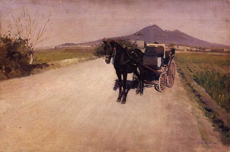 Napoli yakınlarında bir yol by Gustave Caillebotte