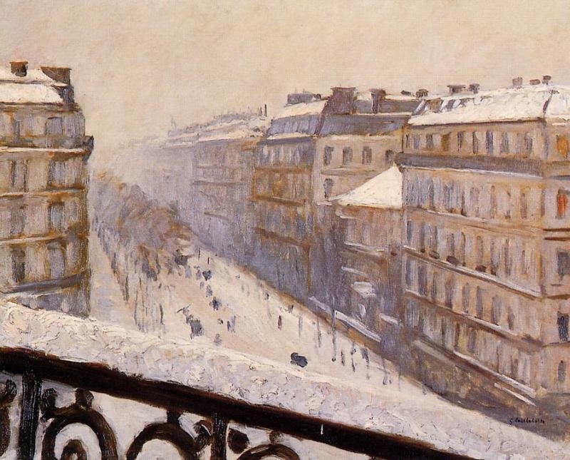 Boulevard Haussmann, kar etkisi by Gustave Caillebotte