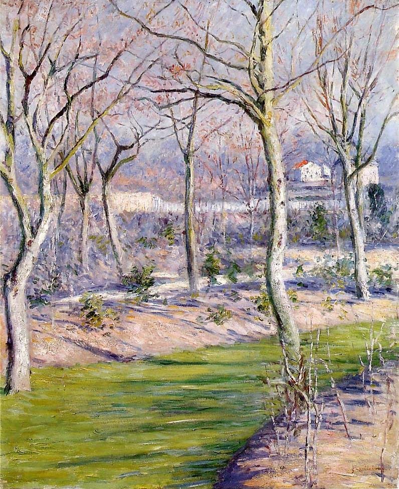 Kışın Petit Gennevilliers bahçesi by Gustave Caillebotte