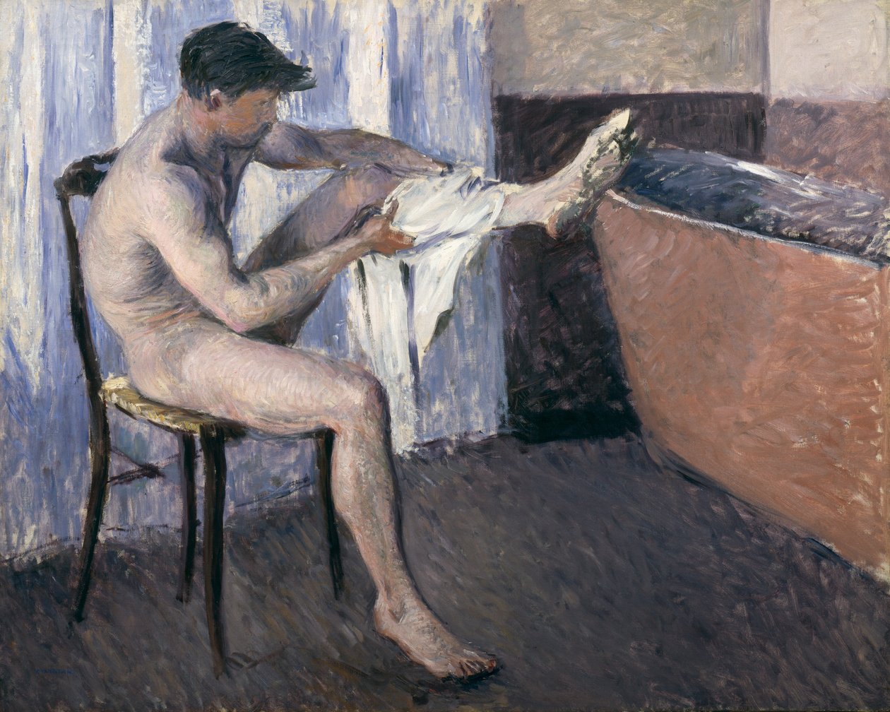 Adam bacağını kurutuyor by Gustave Caillebotte