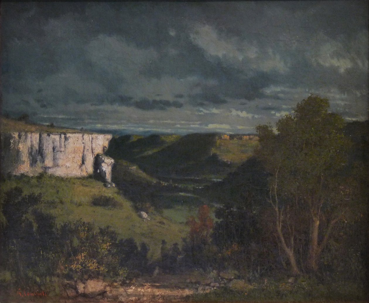 Fırtınalı gökyüzü tarafından Loue Vadisi by Gustave Courbet