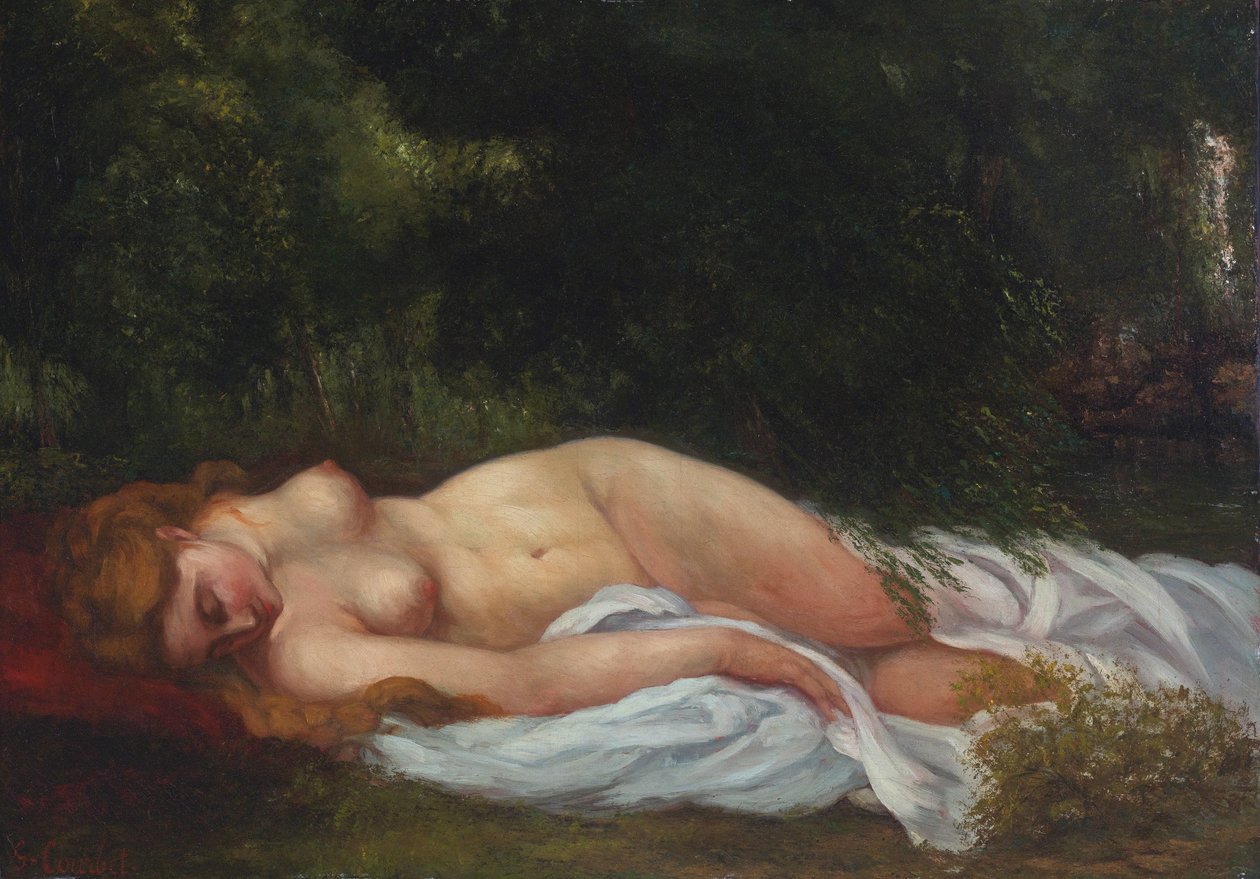 uzanmış çıplak by Gustave Courbet