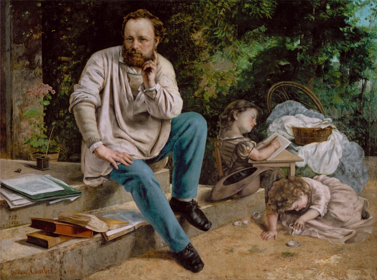 Pierre-Joseph Proudhon ve Çocukları by Gustave Courbet