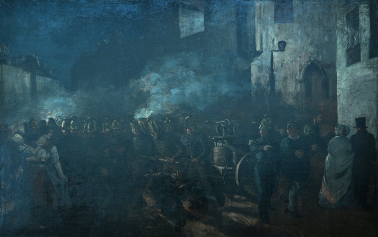 Yangına koşan itfaiyeciler by Gustave Courbet