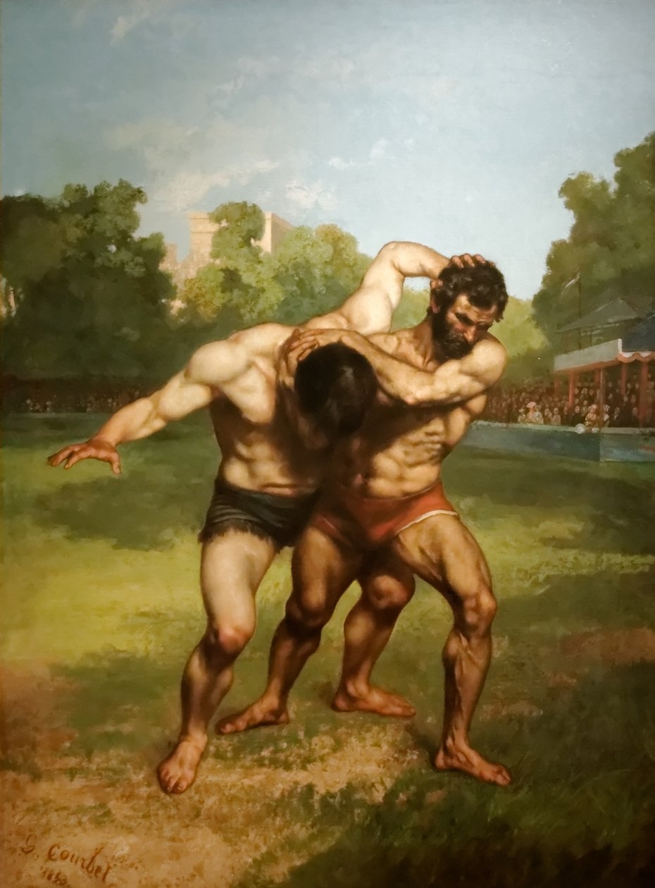 güreşçiler by Gustave Courbet
