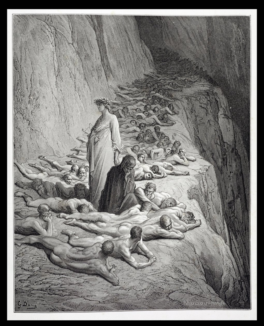 Dante ve Papa Adrian V, Dante Alighieri (1265-1321) tarafından yazılan İlahi Komedya