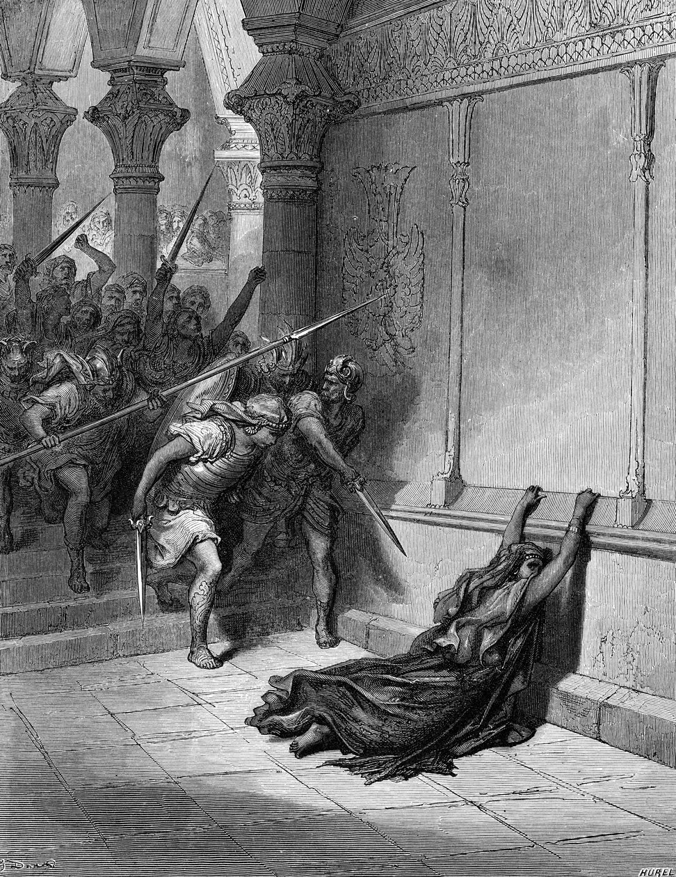 Death of Athaliah - Bible by Gustave Dore