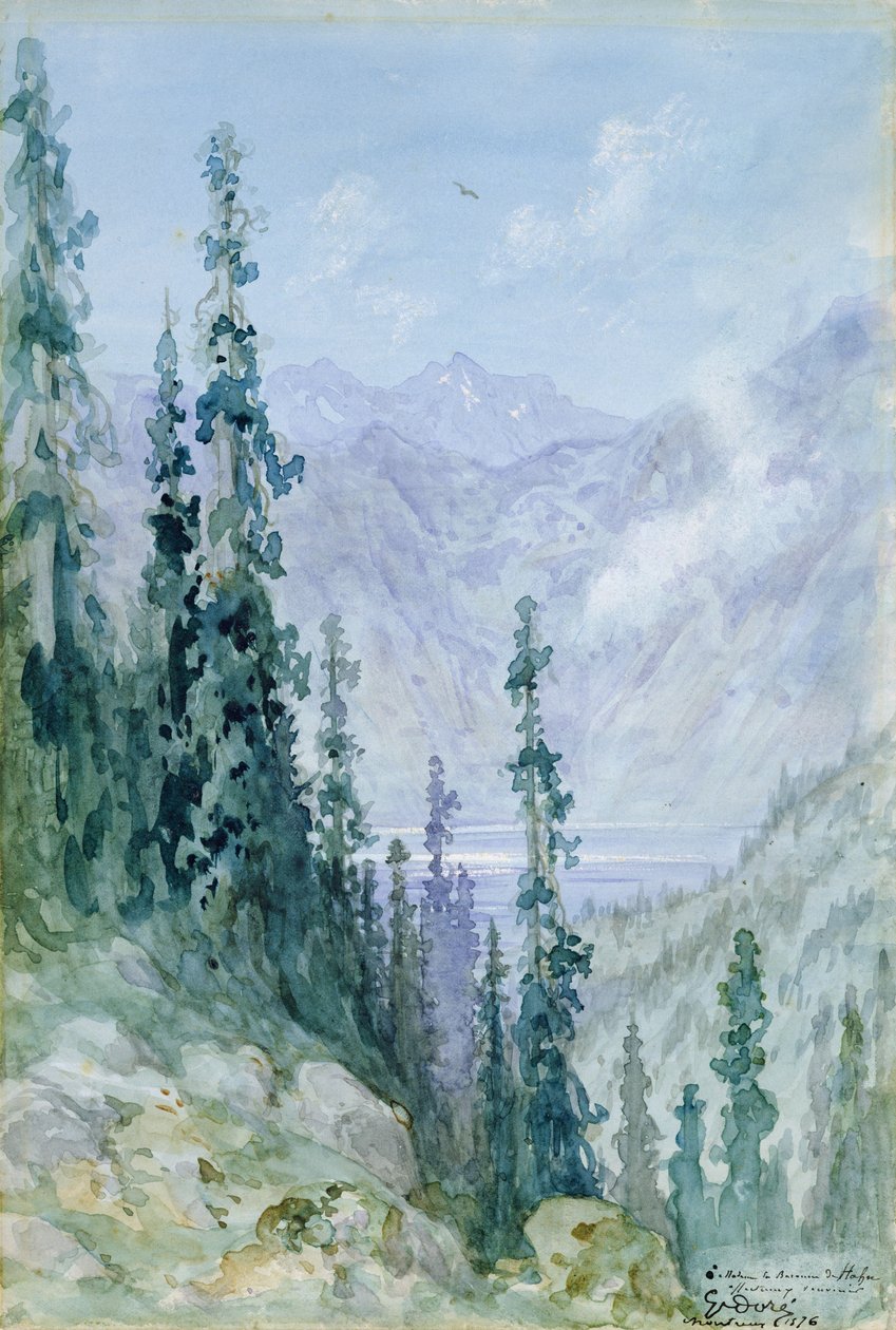 Mountainous landscape, 1876  by Gustave Dore