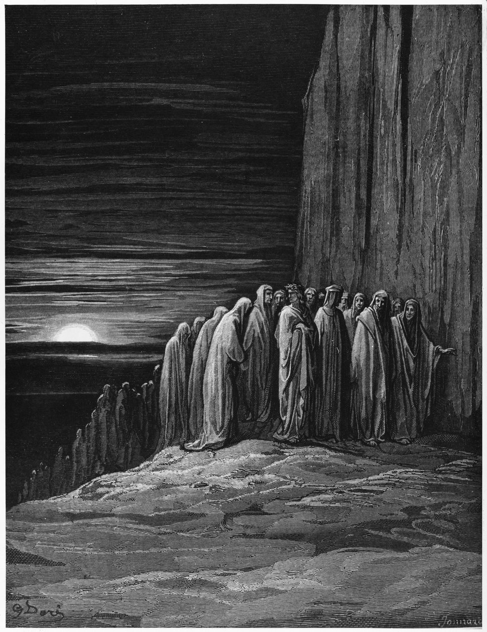 Virgil (MÖ 70-19) ve Dante, Dante Alighieri (1265-1321) tarafından 'İlahi Komedya'dan (Cehennem) illüstrasyon, 1885 yayınlandı by Gustave Dore