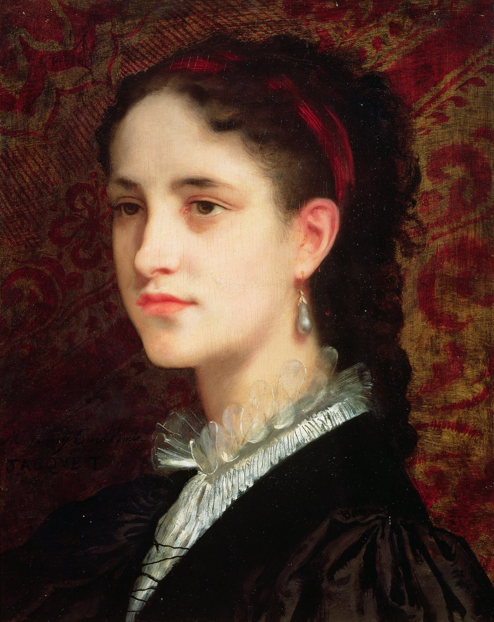 genç bir kadın portresi by Gustave Jacquet
