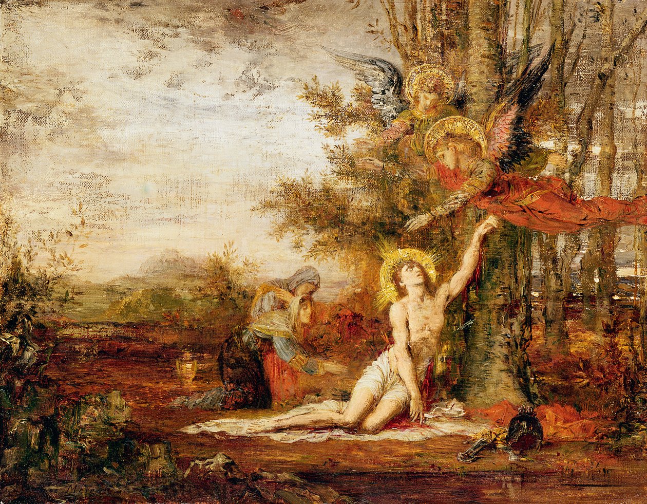 Meleklerle İsa by Gustave Moreau