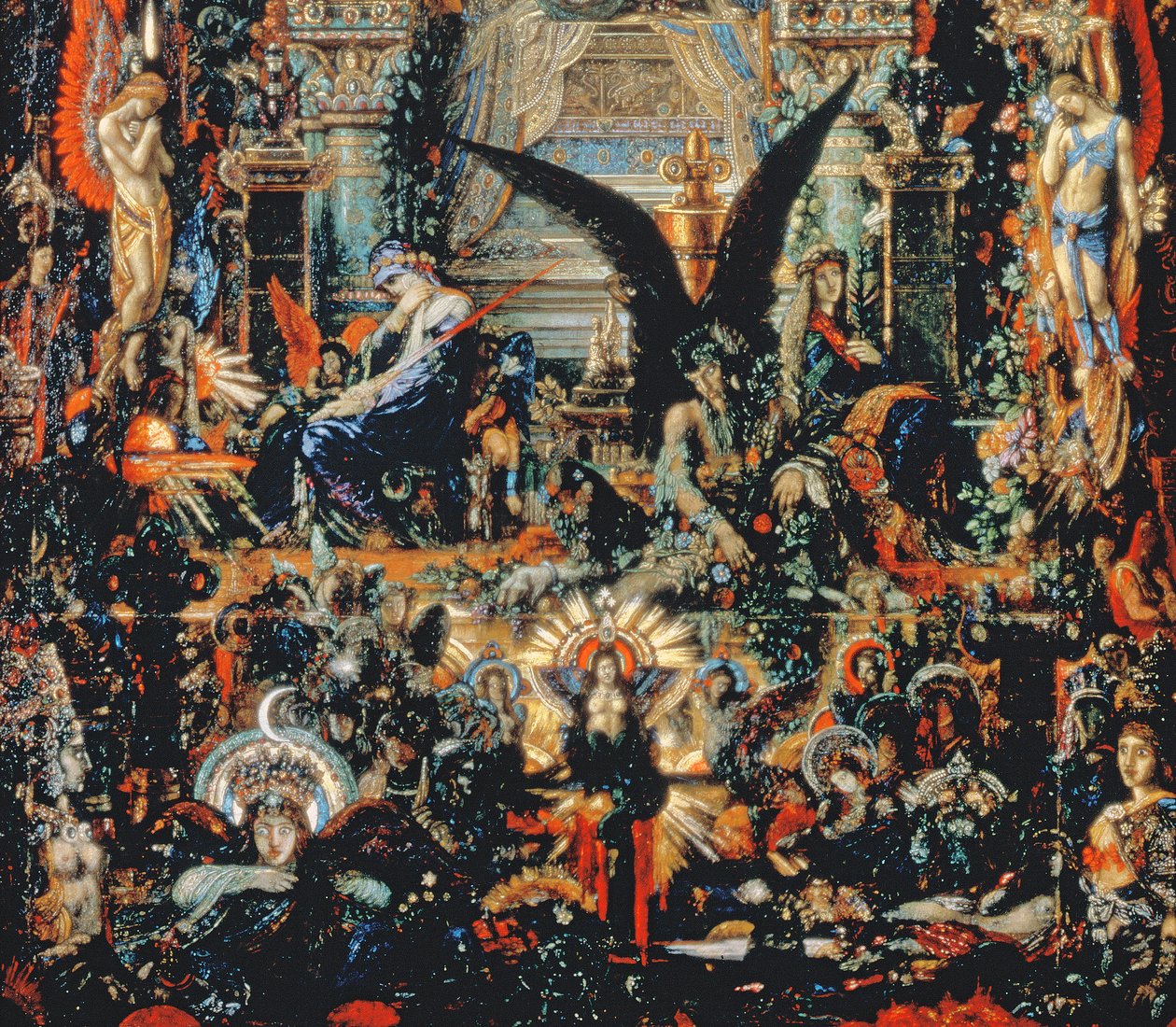 Jüpiter ve Semele, 1894-95 tuval üzerine yağlı boya, 57305 detayı by Gustave Moreau