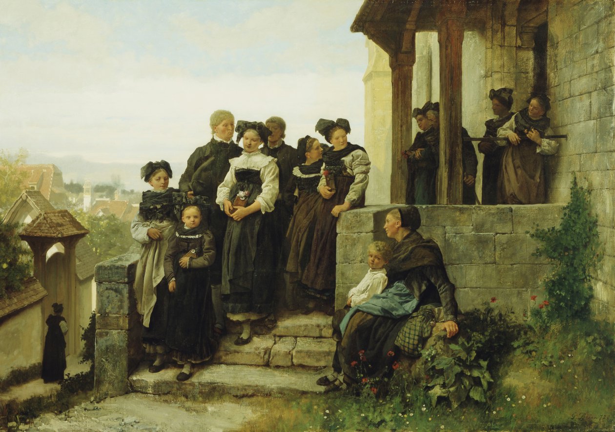Protestan Kilisesi Ayininin Ardından, 1872 by Gustave Brion