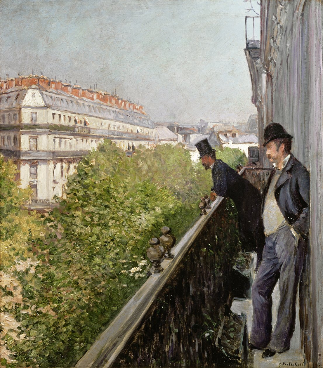 Bir Balkon, Boulevard Haussmann, 1880 by Gustave Caillebotte