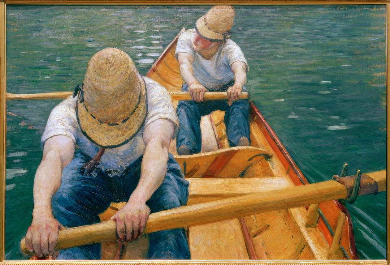 Yerres üzerinde kürek kanocular by Gustave Caillebotte