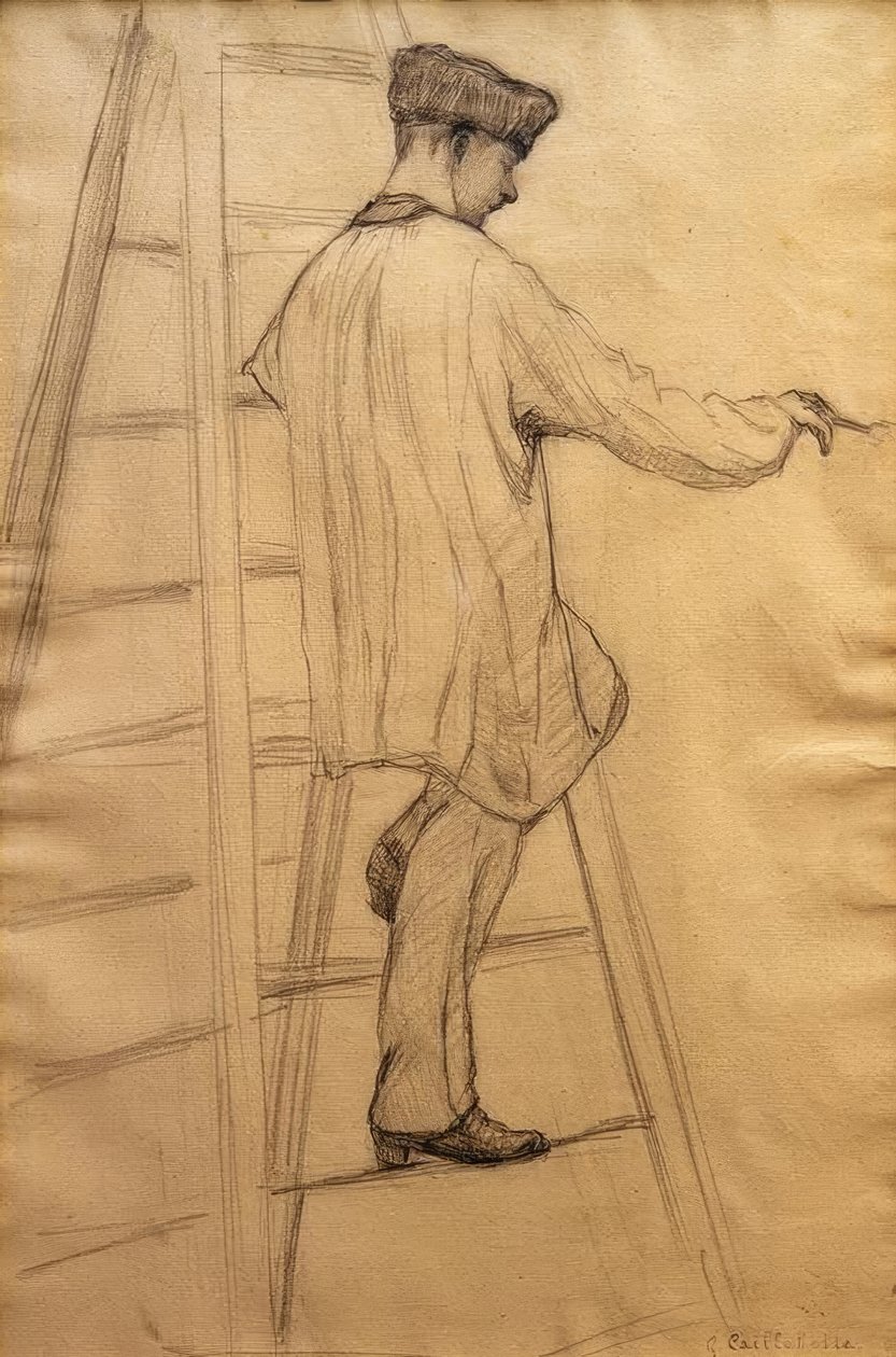 Etude pour les peintres en bâtiment by Gustave Caillebotte