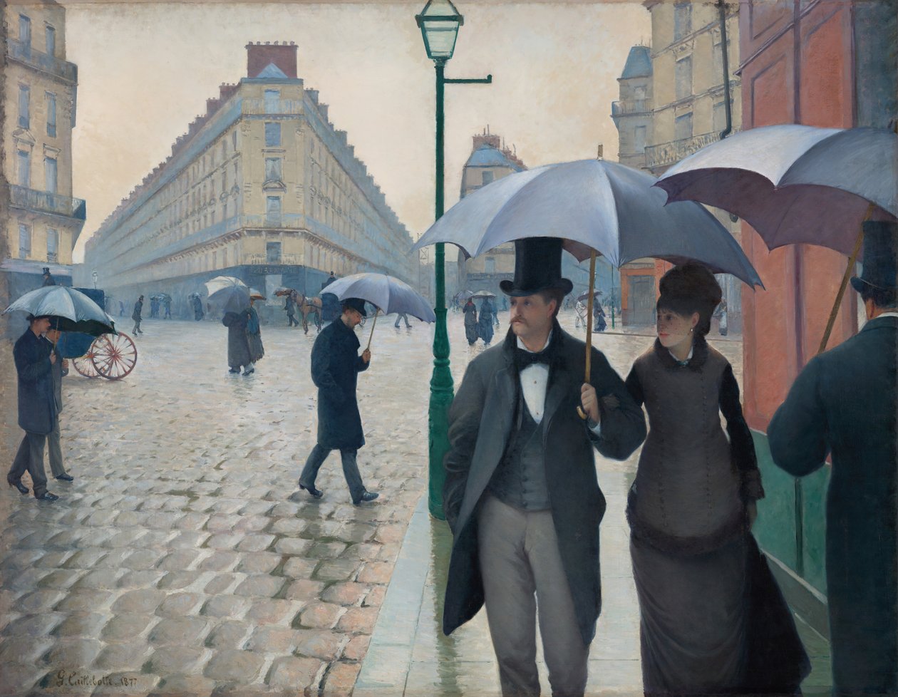 Paris Caddesi, Yağmurlu Gün, 1877. by Gustave Caillebotte