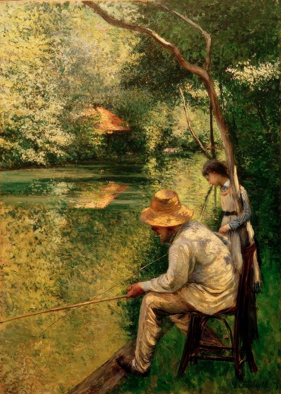 olta balıkçılığı by Gustave Caillebotte