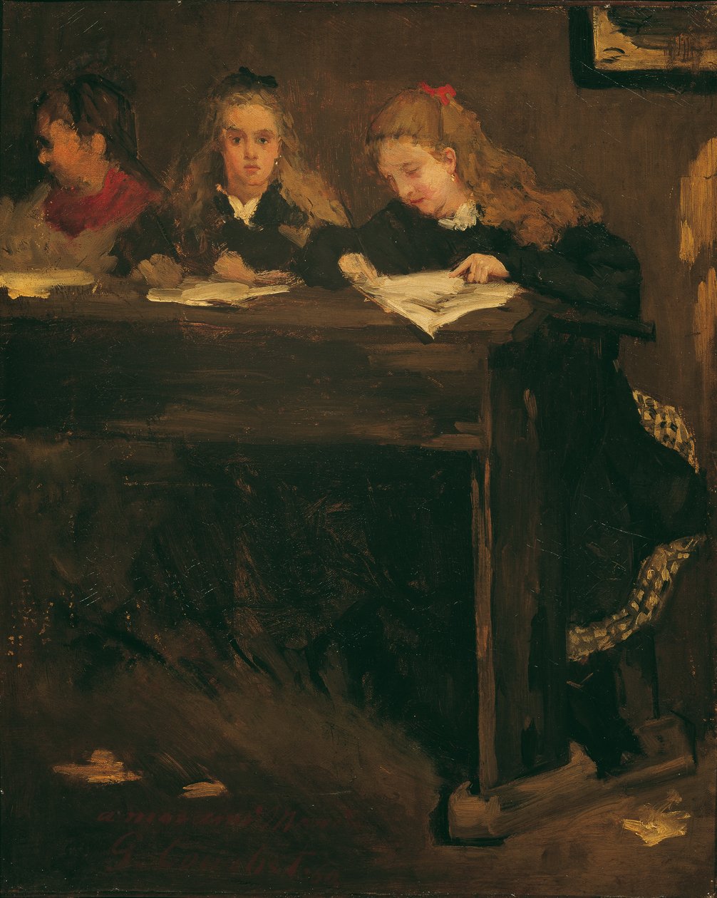 Üç okul kızı by Gustave Courbet