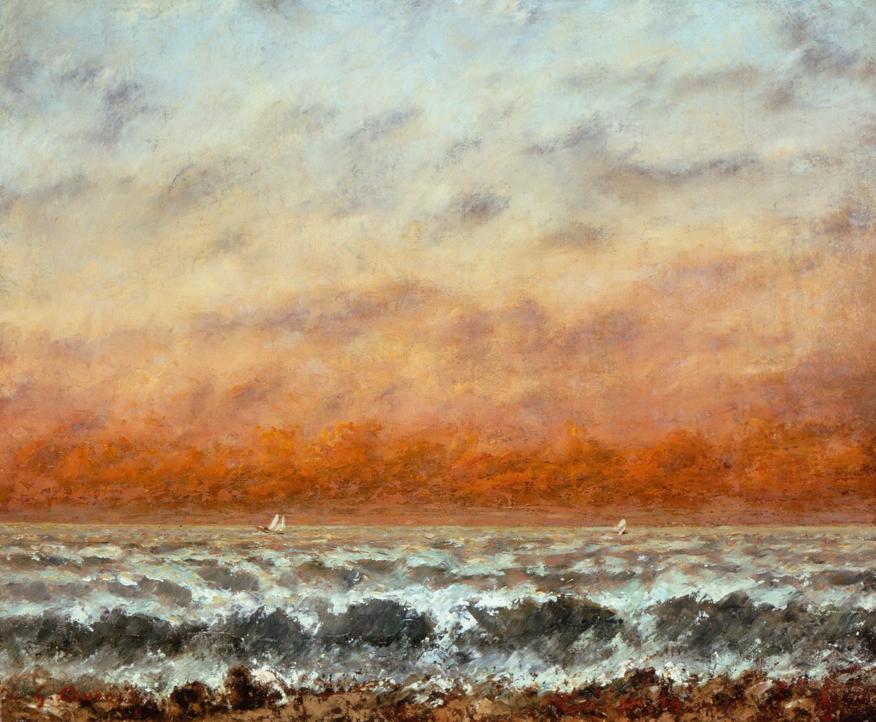 Deniz (tuval üzerine yağlı boya) by Gustave Courbet