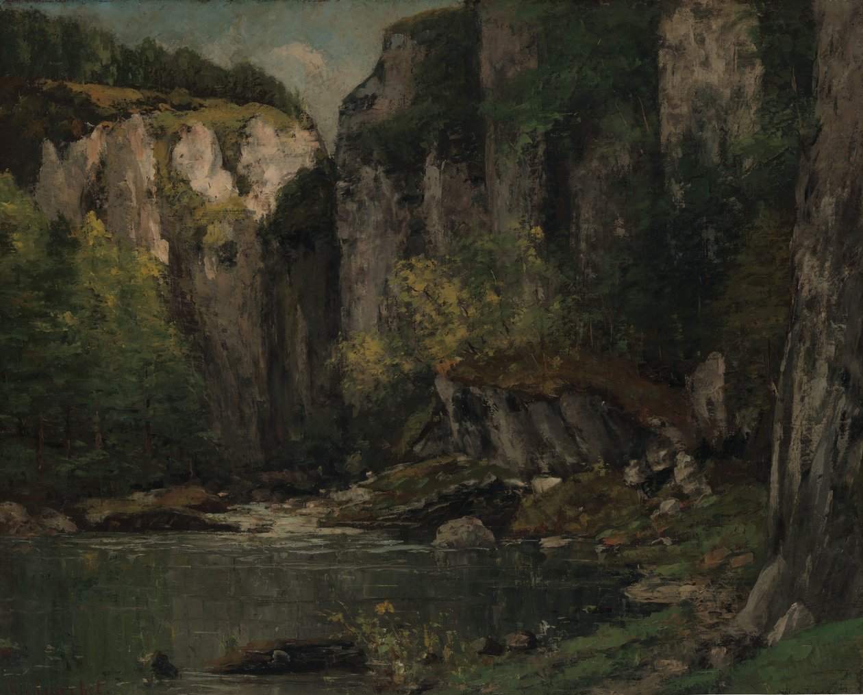 Nehir ve Kayalar, 1873-77. by Gustave Courbet