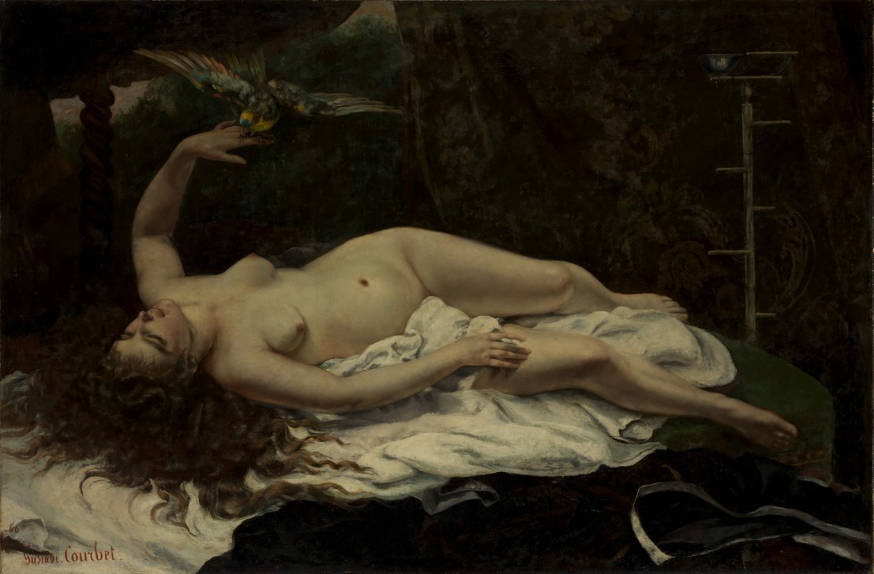 Papağanlı Kadın, 1866. by Gustave Courbet