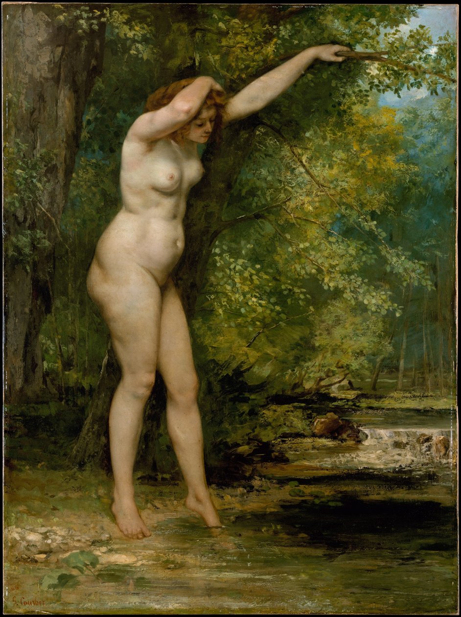 genç yüzücü by Gustave Courbet