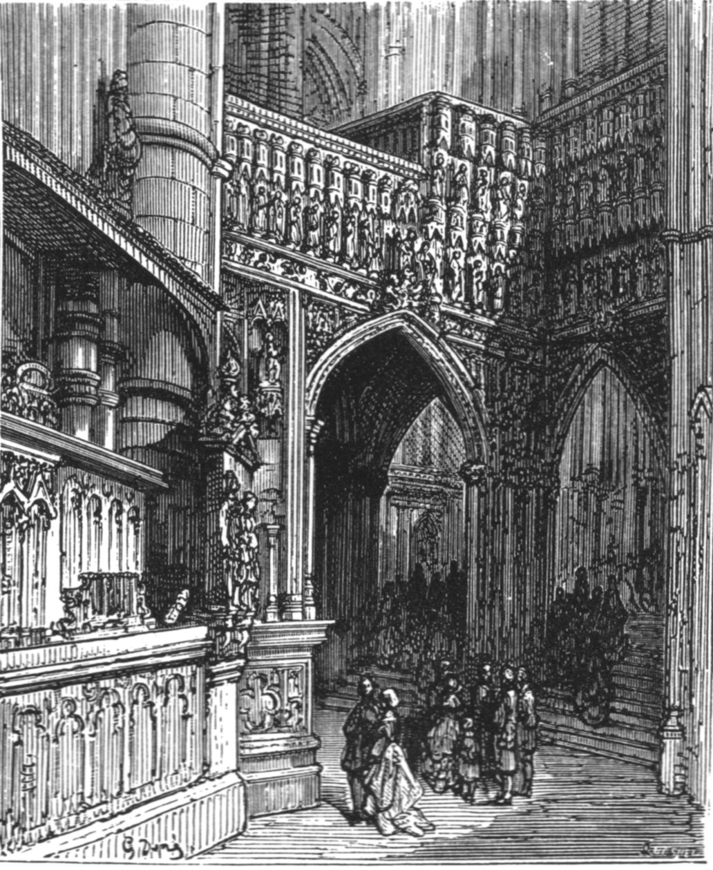 "Manastırda - Westminster", 1872. by Gustave Dore