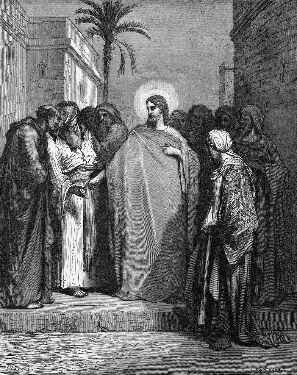 İsa ve haraç para by Gustave Dore