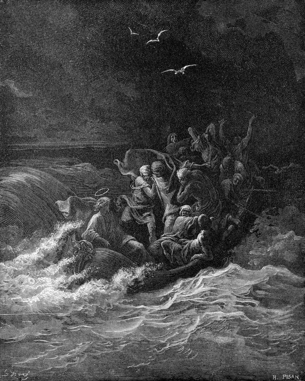 İsa fırtınayı yatıştırır by Gustave Dore