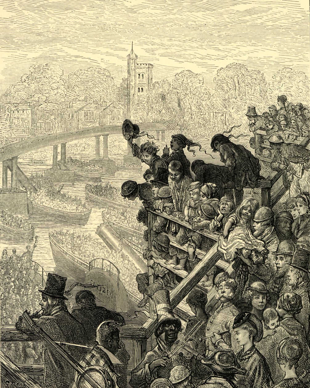 Oxford ve Cambridge tekne by Gustave Dore