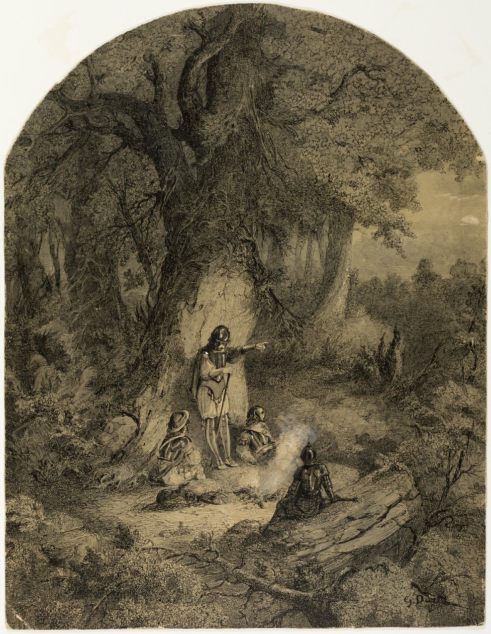 Bir Ağacın Altında Askerler by Gustave Dore