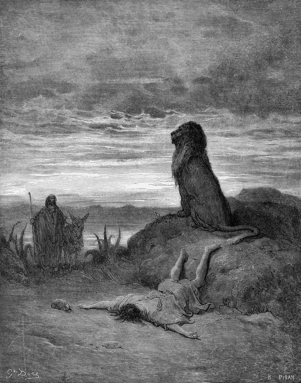 Aslan tarafından öldürülen peygamber by Gustave Dore