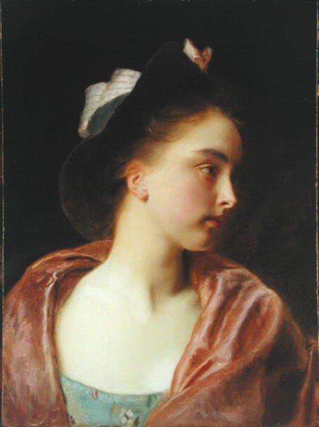 Maud (beşik panelde yağ) by Gustave Jacquet