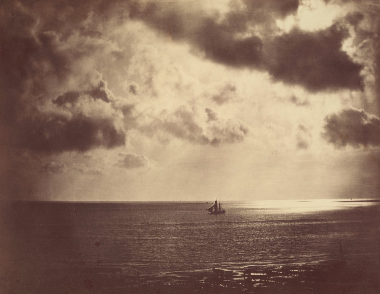 Brig on the Water, 1856. by Gustave Le Gray