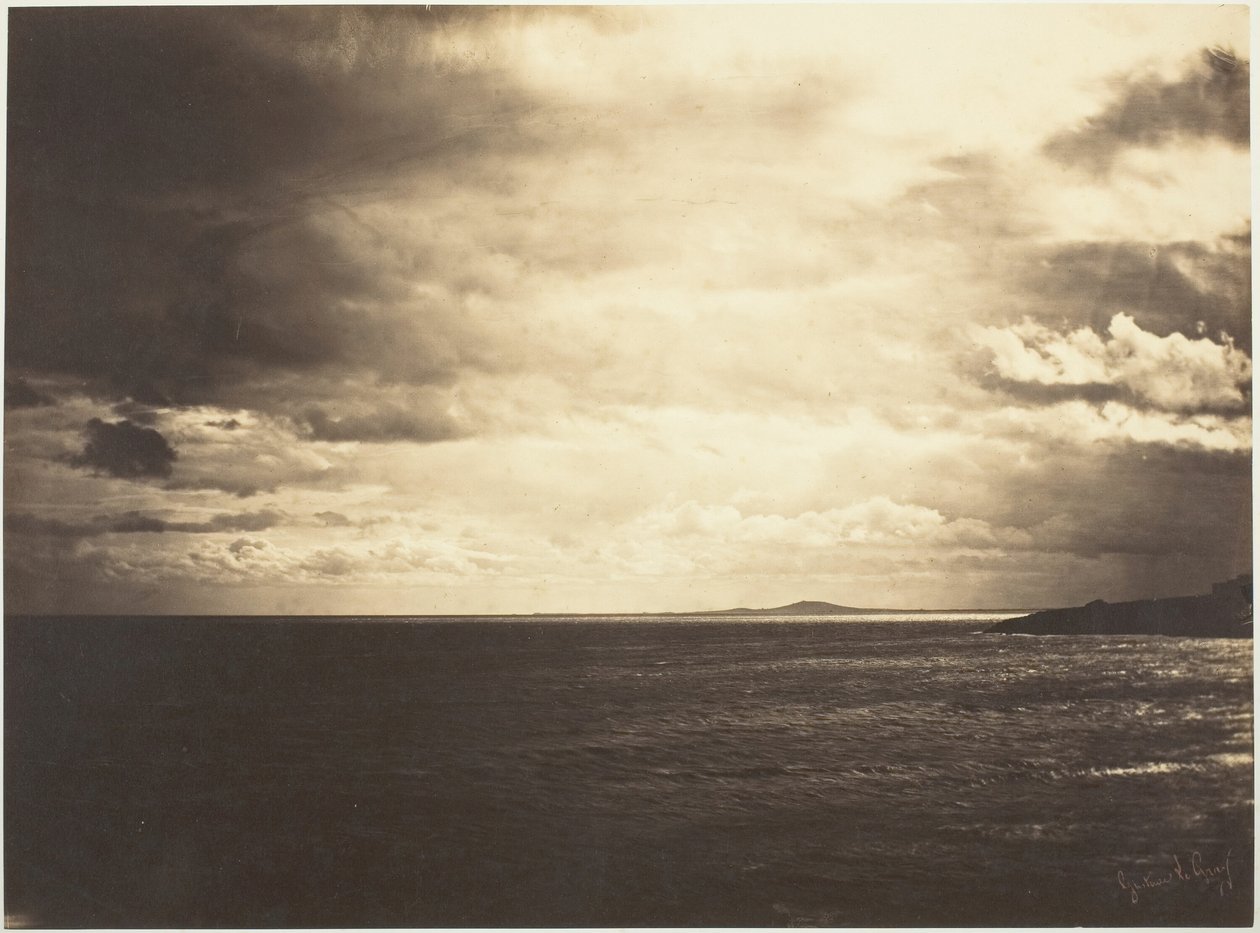 Bulutlu Gökyüzü, Akdeniz, 1857. by Gustave Le Gray