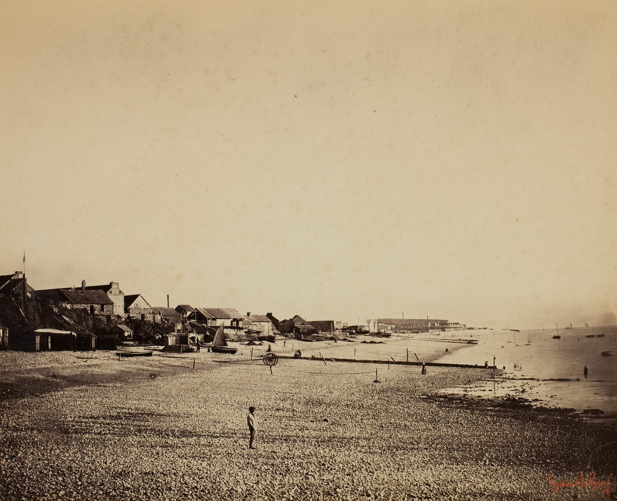 Sainte-Adresse'deki Plaj by Gustave Le Gray