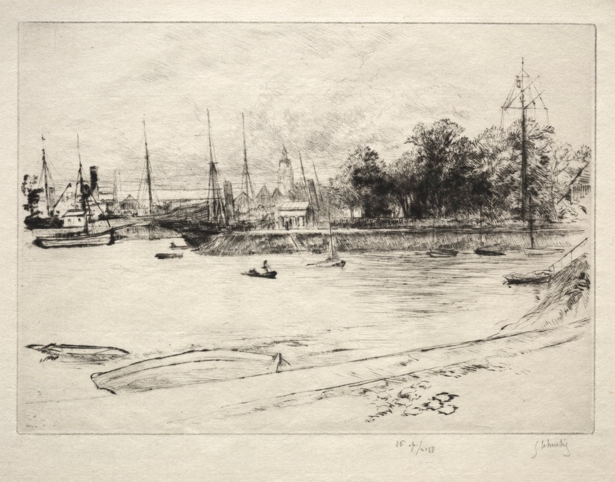 Semafor Bahçesi. by Gustave Leheutre