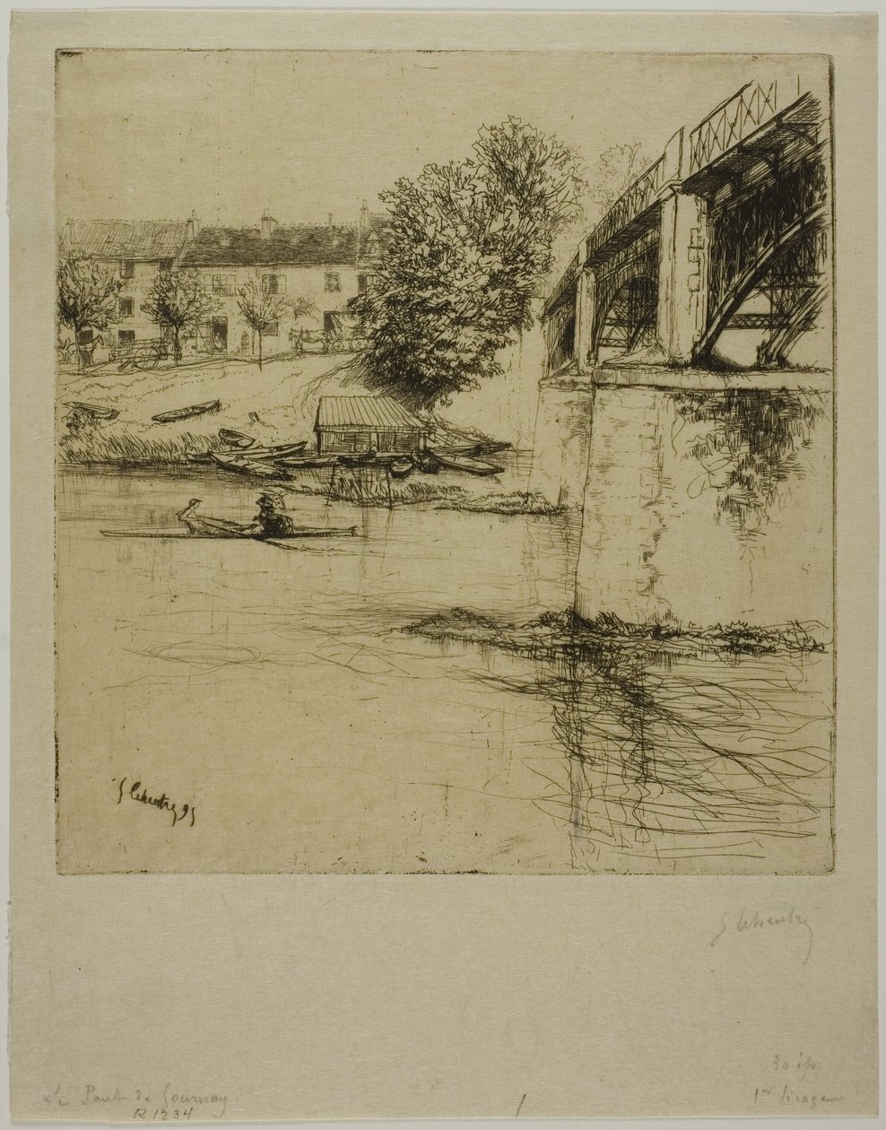 Gournay Köprüsü, Side'den by Gustave Leheutre